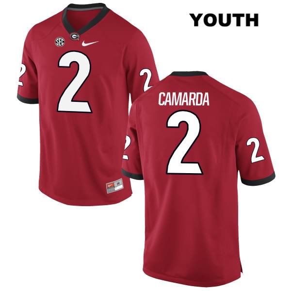 Georgia Bulldogs Youth Jake Camarda #2 NCAA Authentic Red Nike Stitched College Football Jersey MNX7256AU